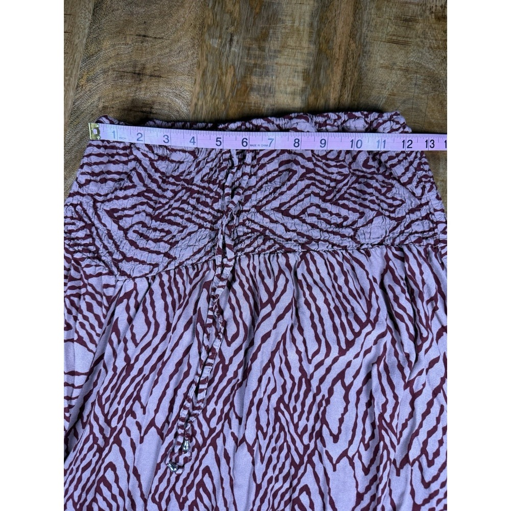 Handmade Thailand Strapless Tube Dress Pink Burgundy Zebra Print Rayon Boho M - Picture 5 of 7